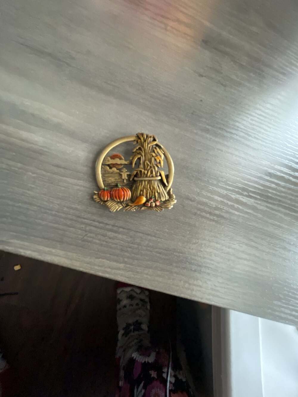 JJ Jonette Jewelry Autumn Harvest Pumpkins Hay Pin Brooch